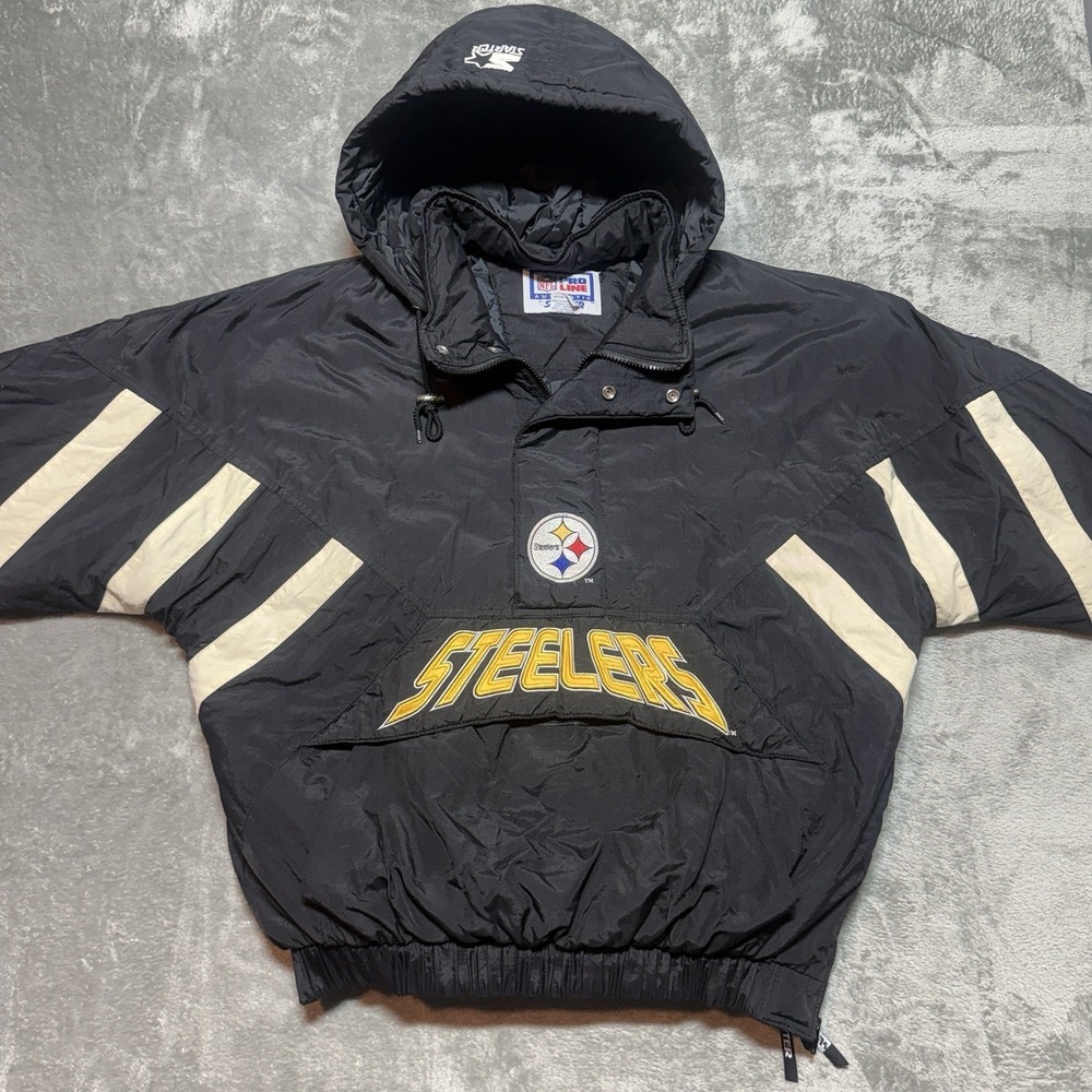 Vintage 90s Starter Pro Line Pittsburgh Steelers NFL 1/4 Zip Jacket Men's XL